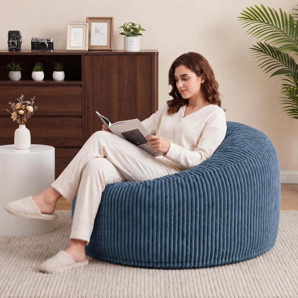 3FT Bean Bag Chairs for Adults, Medium Memory Foam Beanbags with Machine-Wash...