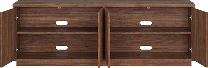Henn&Hart Fluted TV Stand for TVs up to 75" with 2 Concealed Ribbed ...