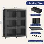 150GAL Extra Large Storage Bins with Lid, 600Qt Stackable Closet Organizers and Drawers, Collapsible Storage Bins with Wheels, Folding Containers for Home, Kitchen Office, 3Pack Black