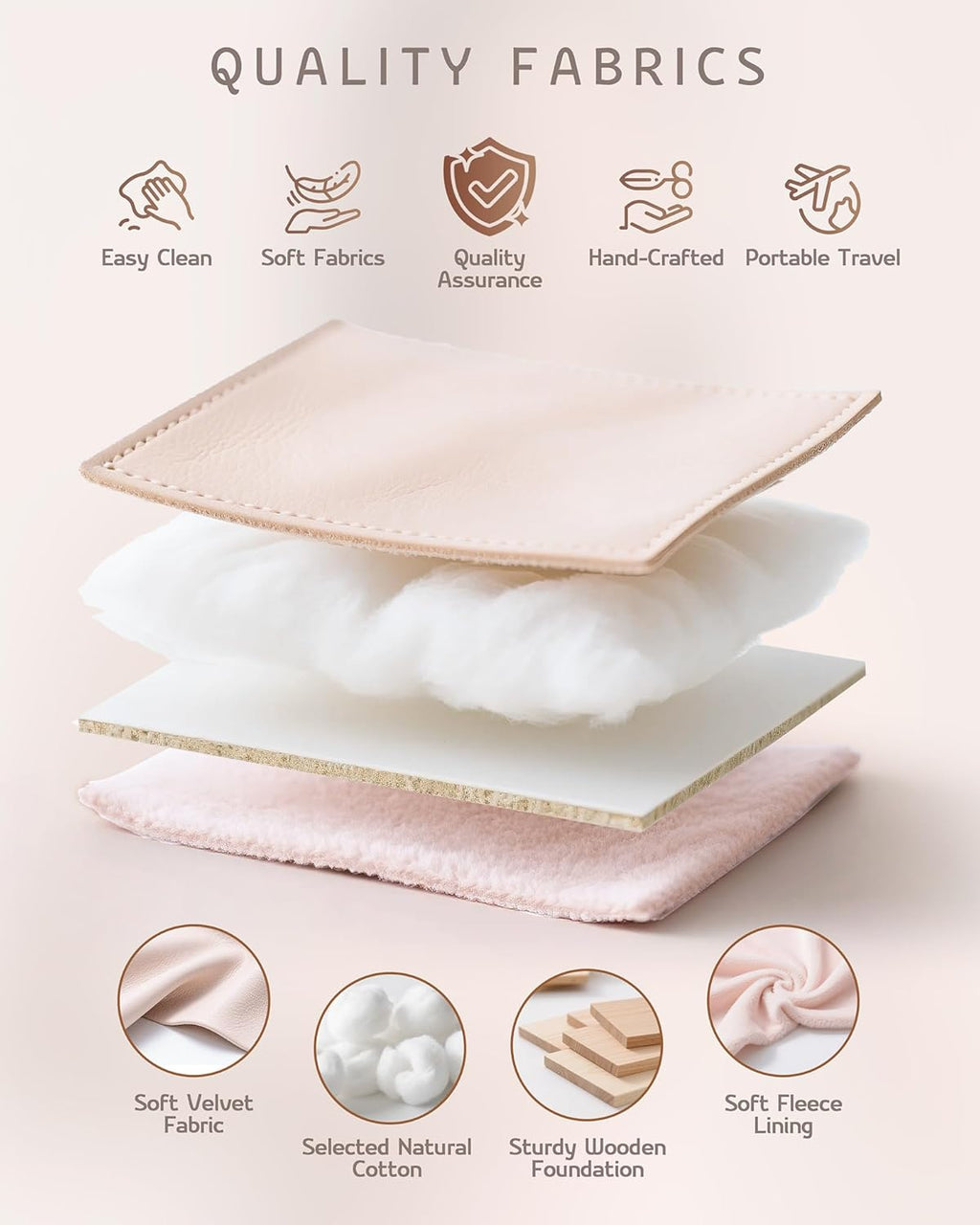 VELORIA Jewelry Box, Premium PU Leather Travel Jewelry Organizer & Storage, Dust-Proof, Scratch-Resistant Jewelry Case for Necklace Bracelet Bangle, Portable Luxury Gift for Women & Girls (Cloud Pink)