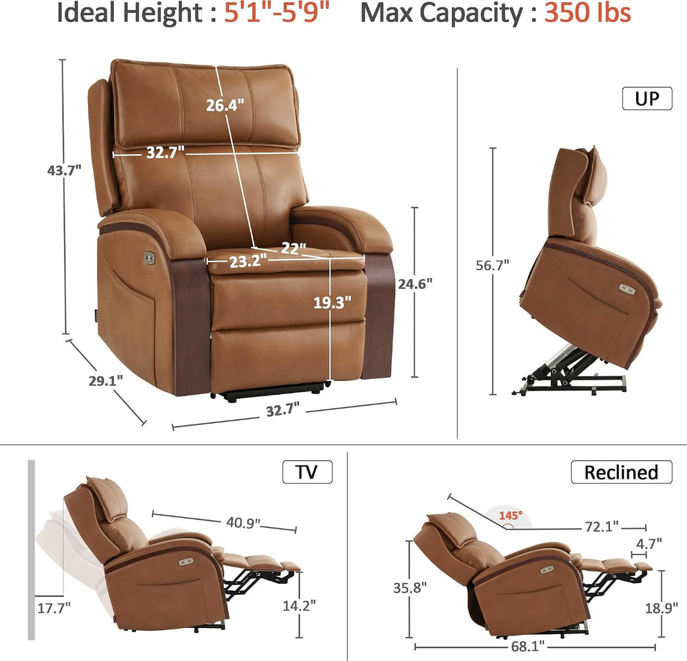 MCombo Power Lift Recliner Chair for Elderly with Power Headrest 7917 | Heat ...