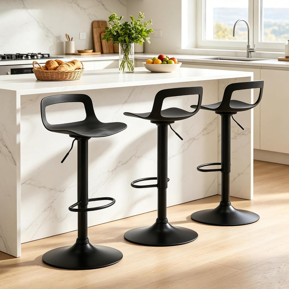 LSSPAID Bar Stools Set of 3, Adjustable Height 360° Swivel Bar Stools with Ba...