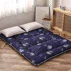 MAXYOYO Japanese Floor Mattress Futon Mattress, 4" Thicken Tatami Mat Sleeping Pad Foldable Roll Up Mat Boys Girls Dormitory Pad Kids Floor Lounger Pillow Bed, Charcoal Grey, Queen Size