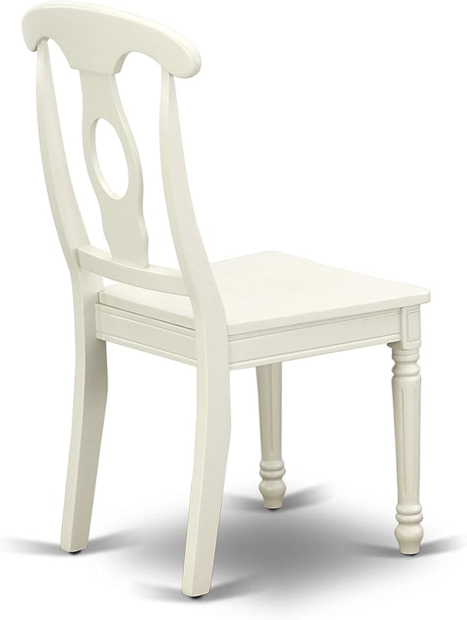 East West Furniture VAKE9-LWH-W 9 Piece Dining Set Includes an Oval Dining Table with Butterfly Leaf and 8 Kitchen Chairs, 40x76 Inch, Linen White