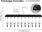 StorageWorks Hat Rack, Closet Organizer and Storage for Baseball Caps,Set of 2 with 10 Adjustable Stainless Steel Clips, Fits All Caps, Black