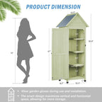 Wooden Outdoor Storage Cabinet,Tall Vertical Garden Tool Shed with Waterproof Metal Roof & Adjustable Feet – Perfect for Yard, Patio, Lawn & Deck (Green, 22" x 26" x 67")