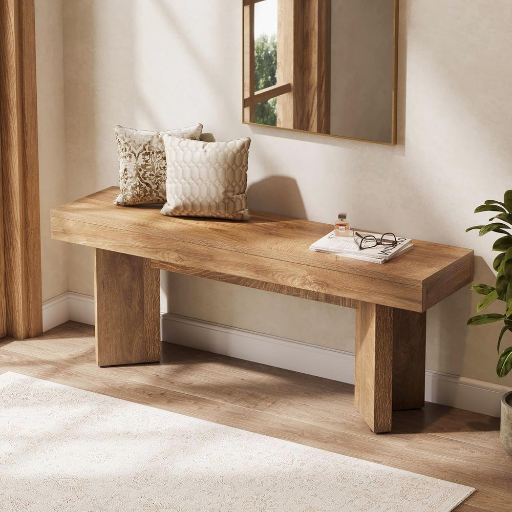 Tribesigns Wooden Entryway Bench, 47" Farmhouse Indoor End of Bed Bench,...