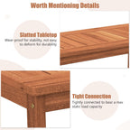 Tangkula Wood Outdoor Coffee Table, 2-Tier Patio Coffee Table with Slatted Hardwood Tabletop & Storage Shelf, Rectangle Wood Table for Deck, Garden, Balcony, Indoor or Outdoor Use (Natural)