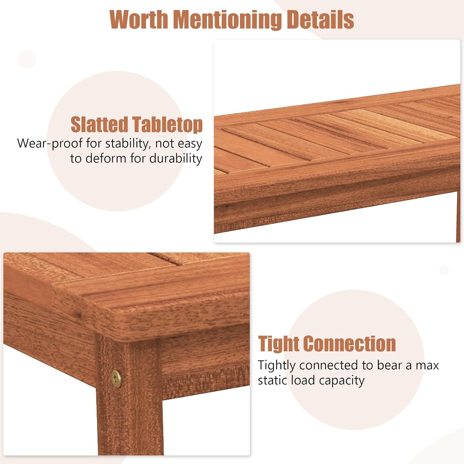 Tangkula Wood Outdoor Coffee Table, 2-Tier Patio Coffee Table with Slatted Hardwood Tabletop & Storage Shelf, Rectangle Wood Table for Deck, Garden, Balcony, Indoor or Outdoor Use (Natural)