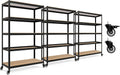 HOMEDANT House 5-Tier Metal Boltless Rolling Cart Shelf Rack Casters Heavy Duty Wheel Shelving Unit Adjustable Utility Storage Shelves Organizer Shelf Kitchen Garage 48.1" W x 18.5" D x 75.4" H 3Pack