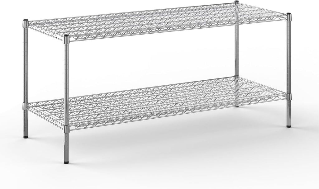 24" Deep x 60" Wide x 27" Height Wire Shelving Kit | 2-Tier | NSF Commercial Storage Rack Unit