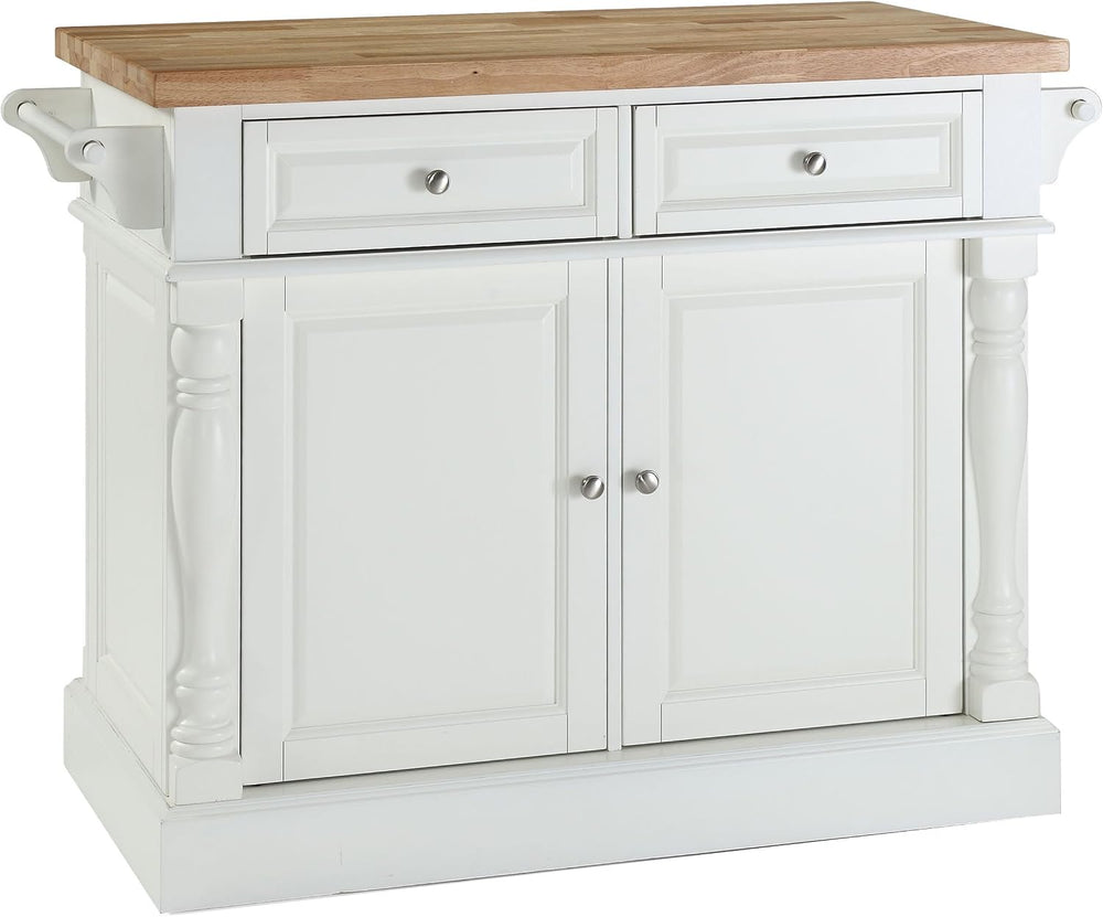 Crosley Furniture Oxford Butcher Block Kitchen Island, Microwave Stand, with ...