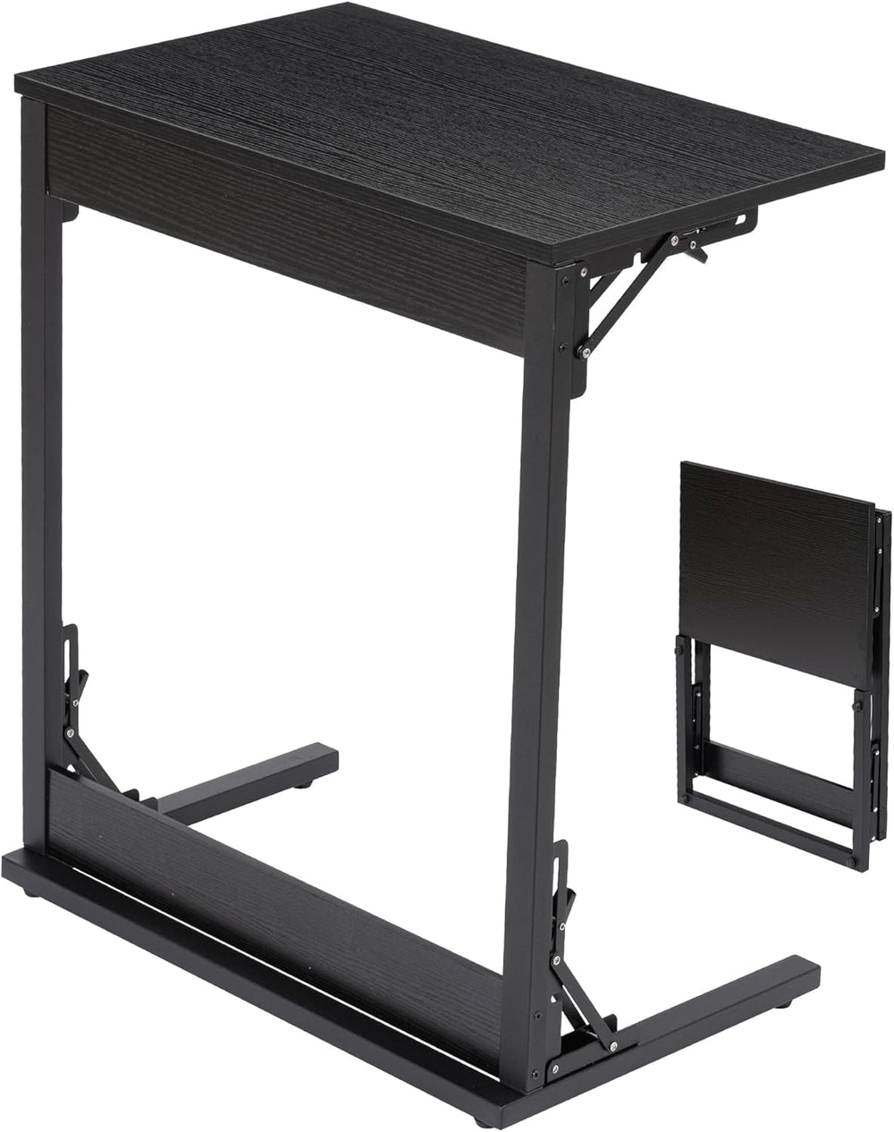 HOMPUS C Shaped End Table, 23.6'' Small TV Tray Side Table for Couch,...