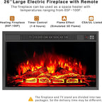 YESHOMY Fireplace TV Stand for Television up to 65+ Inch with Storage and Farmhouse Sliding Barn Doors, Entertainment Center with Cabinet and Shelves, Media Console for Living Room, White