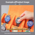 6-Slot Watch Box for Men & Women, Portable Travel Watch Roll Organizer with Soft Interior - Gray Leather Watch Storage Case, Christmas Gift for Him/Her, Office & Business Travel Accessories