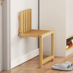 Wooden Wall Mounted Shoe Bench, Hidden Foldable Shoe-Changing Stool, Folding Wall Hang Balcony Chair, Space Saving for Living Room Bedroom Aisle Bathroom,Light Brown