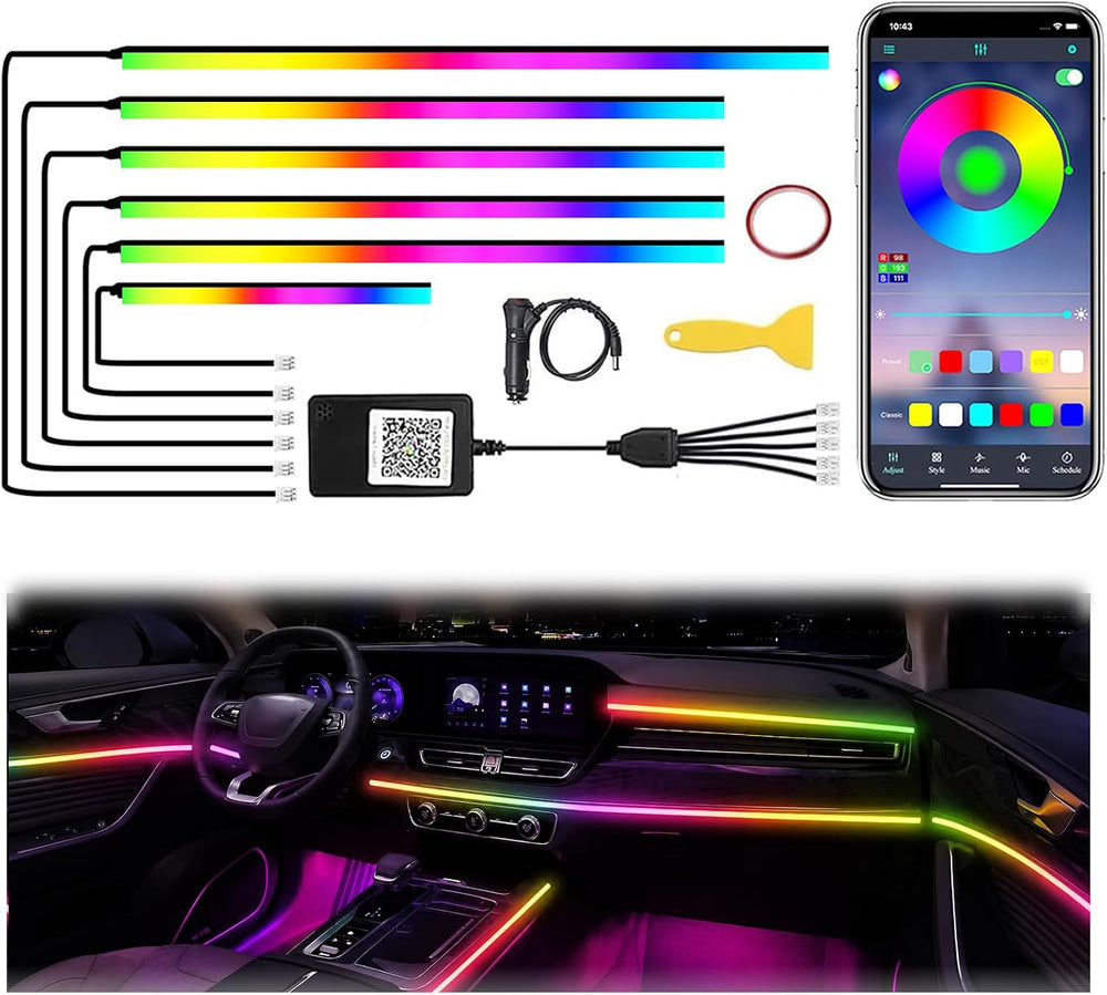 Dreamcolor Ambient Lighting Kit, 6 in 1 Interior Car Lights, APP Control