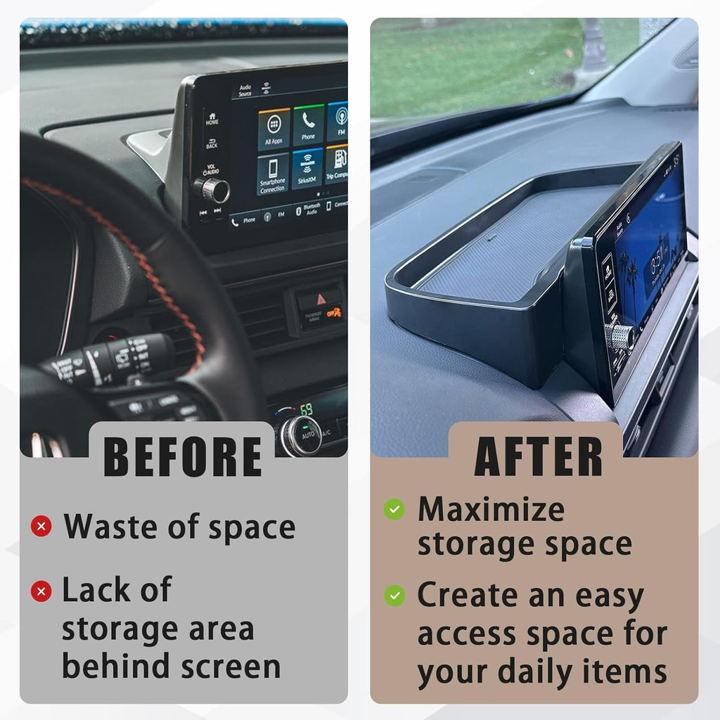 Muslogy for 2025 2024 2023 Pilot Dash Storage Tray Insert Behind Screen Center Console Organizer Interior Accessories Compatible with Honda Pilot 2023-2025 Sport EX-L TrailSport Touring Elite(Black)