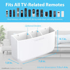TotalMount Hole-Free Remote Holder – Eliminates Need to Drill Holes in Your Wall (Premium White Holder for 3 or 4 Remotes)