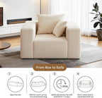 Single Cloud Sofa, No Assembly Required, High Backrest Wider Armrest Giant Bean Bag Chair, Foam Boneless Oversized Space Couch, Comfy Furry Pillowed Sofa for Living Room Bedroom Apartment Dorm Office
