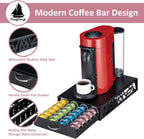 FlagShip Vertuo Pod Holder- Modern Black Metal Coffee Capsule Organizer & Space-Saving Pod Storage for Coffee Machines, Generous 40 Vertuo Pods Capacity