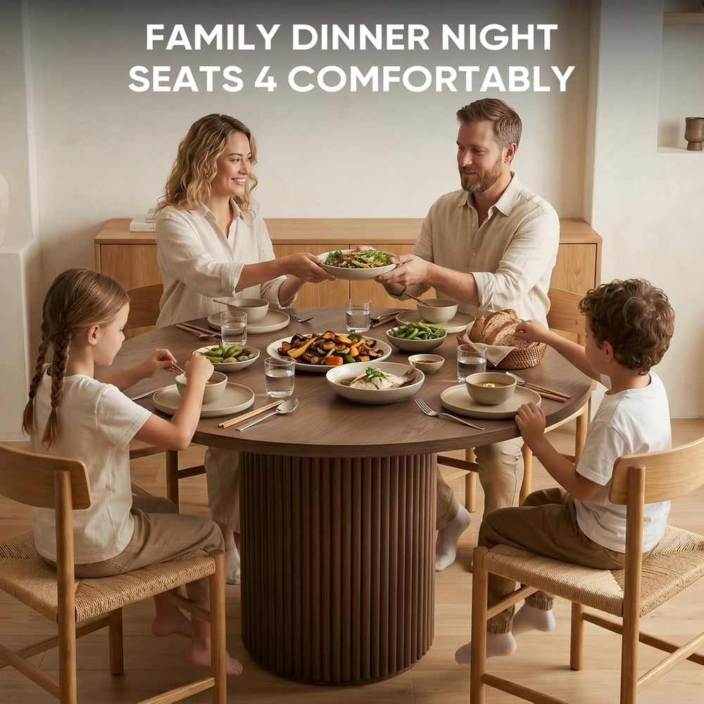 Comfy to go 40 inch Round Dining Table, Pedestal Dining Table with Concrete C...