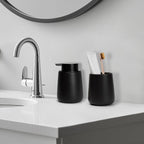 Bathroom Tumbler Cup Ceramic 13.5oz Reusable Toothbrush Cup 400ml, Toothbrush Holder Adequate for Your Bathroom (Black Brown)