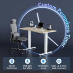 HUANUO One-Piece 32 inch Electric Standing Desk, Smart APP, Alexa & Google Voice Control, Wi-Fi, Adjustable Height, 6 Memory Settings, Sedentary Reminder, Posture & Neck Care, Light Walnut