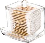 Tbestmax 10oz Qtip Holder Dispenser Big Clear Bathroom Organizer Accessories Decor for Storage-Qtips Cotton Ball Holder Apothecary Jars, Cotton Swabs, Floss Container