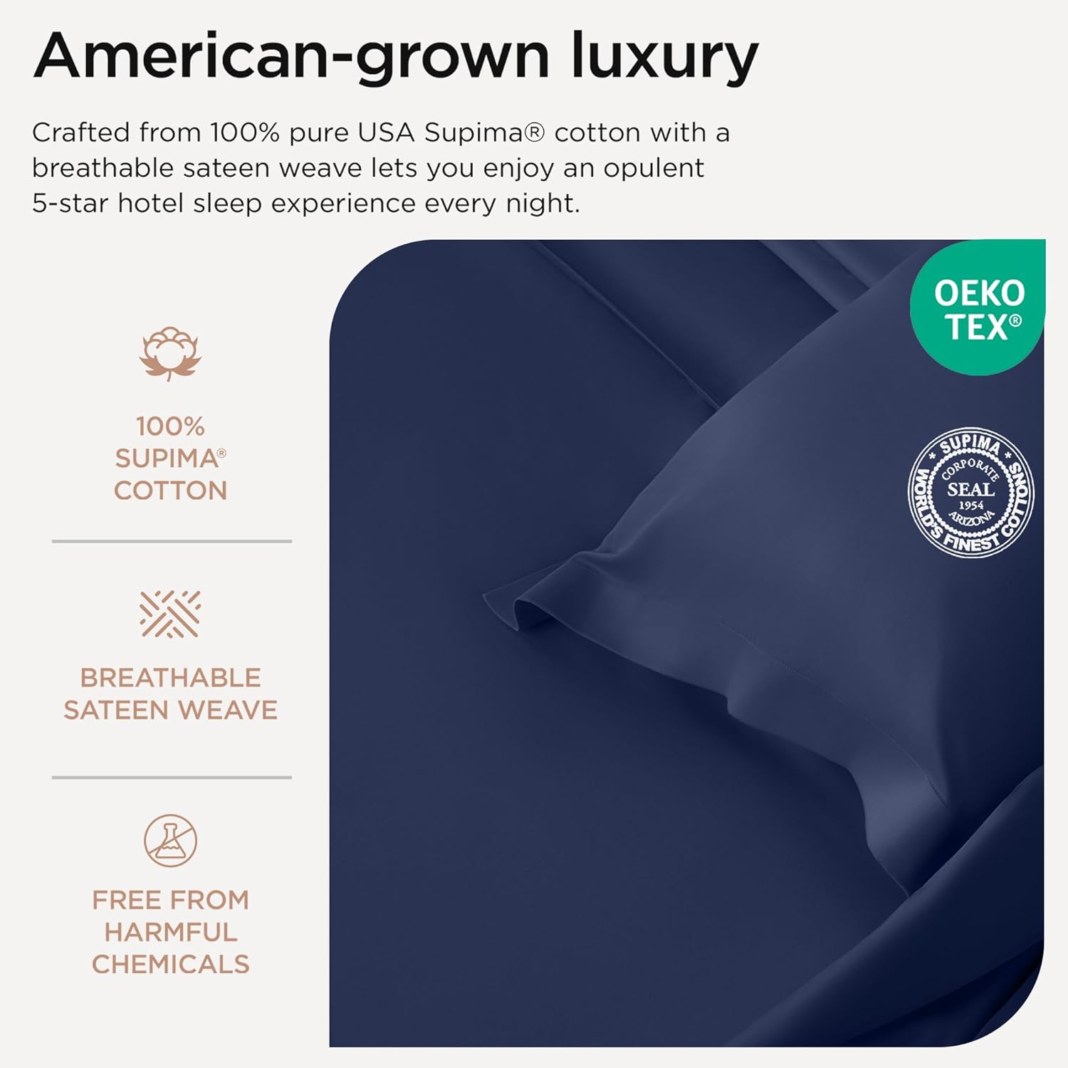Threadmill Luxury Full Size Sheets | 656 Thread Count Certified Supima Cotton Sheets for Full Size Mattress | 5-Star Hotel Quality 4 Piece Bed Sheet with Extra Deep Pocket | Folkstone Blue Sheet