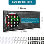 Peg Board, 3 Pack 16-Inch X 36-Inch Heavy Duty Steel Pegboard,Heavy Duty Black Pegboard for Walls, Garage, Workbench, Craft Room Tool Organization, Metal Pegboard Panels(Black)