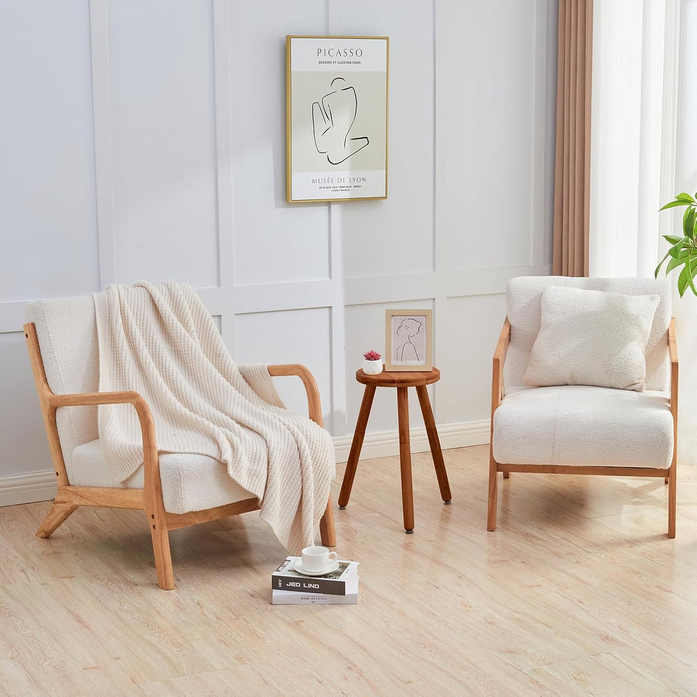 Small Round Side Table Adjustable Height Solid Wood Drink Table Indoor Tall P...