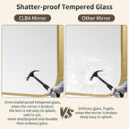 Gold Bathroom Mirror, 24x36 Inch Aluminum Frame Rectangle Mirror, Anti-Rust, Tempered Glass, Wall Mirror for Over Sink, Vanity, Bedroom, Entryway, Horizontal/Vertical