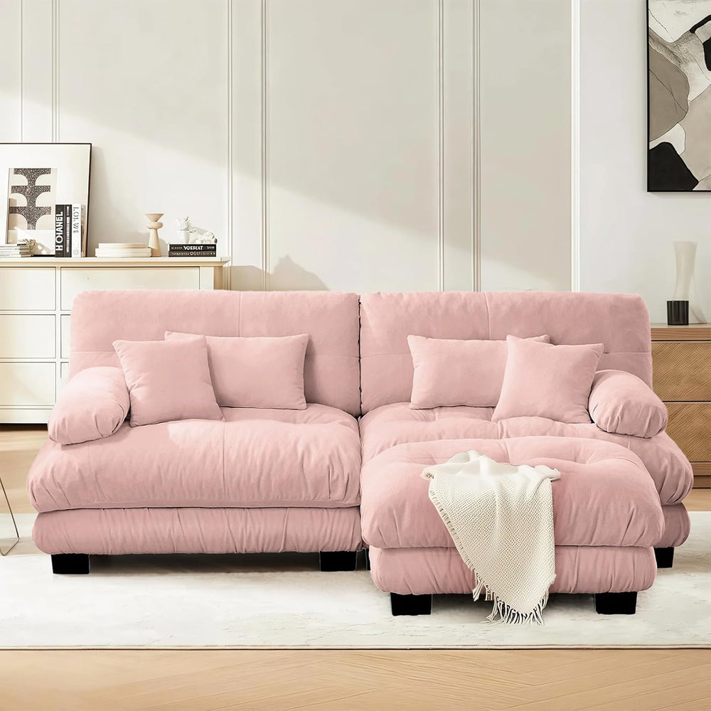 SoarFlash L Shaped Couches for Living Room, Small Sectional Sofa Set with Rev...