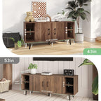 Novilla Modern Industrial TV Stand for 50 Inches TV, Classic Entertainment Center with Two Adjustable Shelves, Home Farmhouse TV Media Console Table for Living Room Bedroom, Walnut