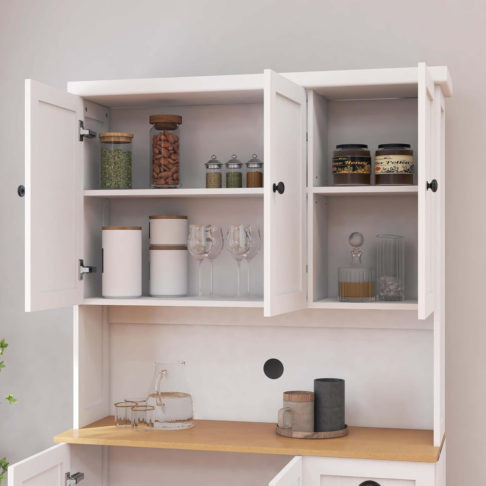 71" Freestanding Pantry Cabinet with Doors, Kitchen Pantry Cabinets with...