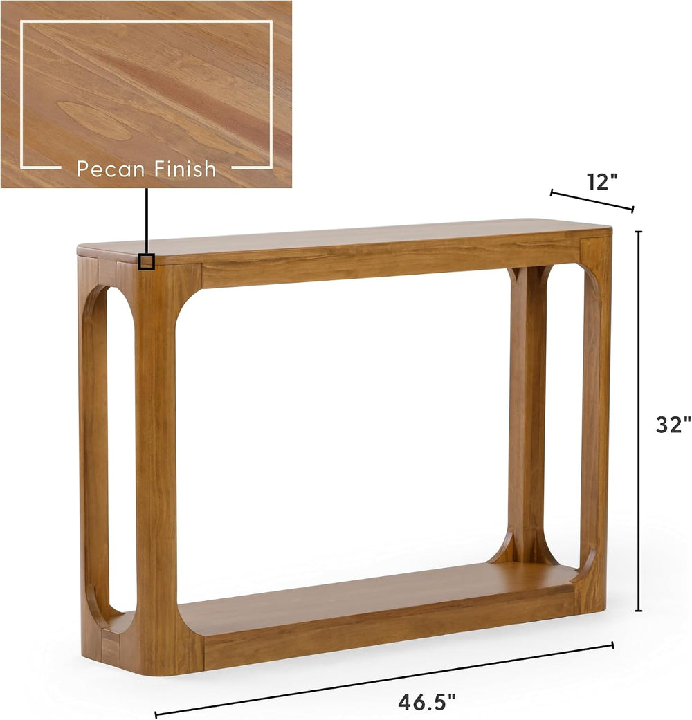 Plank+Beam Forma Console Table, with Shelf, 46 Inch, Pecan