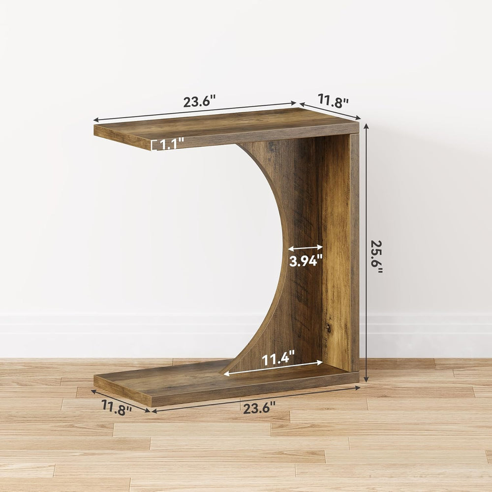 LITTLE TREE C Shaped End Table for Sofa & Bedroom - Small Side Table for ...