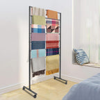 7 Tiers Rolling Display Tie & Scarf Rack Towel Belt Pants Hangers Ribbon Organizer Hijab Stand, Floor Standing Tie Scarves Hanging Rack Necktie Holder for Home Commercial Clothing Retail Store