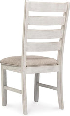 Signature Design by Ashley Skempton Modern Farmhouse Dining Room Chair, 2 Count, Ladderback Design, Wood, 17.75" W x 21.5" D x 38.63" H, White and Light Brown