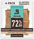 Boveda 72% Two-Way Humidity Control Packs For Wood Humidifier Boxes – Size 60 – 4 Pack – Moisture Absorbers – Humidifier Packs – Hydration Packets in Resealable Bag
