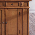 Homestyles Americana Oak Finish Kitchen Island with Wood Drop Leaf Breakfast Bar, 50"W