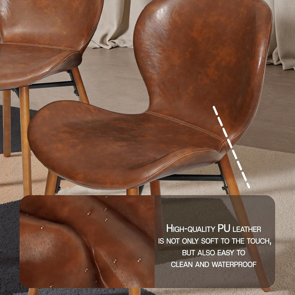 Modern Dining Chair Set of 4, Dining Room Chairs with Thick Cushions | Faux L...