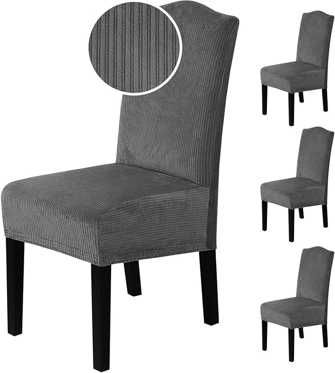 H.VERSAILTEX Velvet Dining Chair Covers Stretch Chair Covers for Dining Room ...