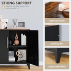 STANI Coffee Bar Cabinet with Storage,Small Kitchen Storage Cabinet,Pantry Cabinet,2 Doors, Metal, Adjustable Shelf, Kitchen,Coffee Bar, Garden, Entryway, Table Cupboard,16" Dx 32" Wx30 H Black
