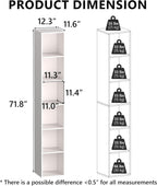 6 Cube Storage Organizer, 6 Tier Vertical Cube Bookcase Freestanding Storage Display Organizer for Home Office, Six Cubes Open Shelf Bookshelf (White, 6 Cube)
