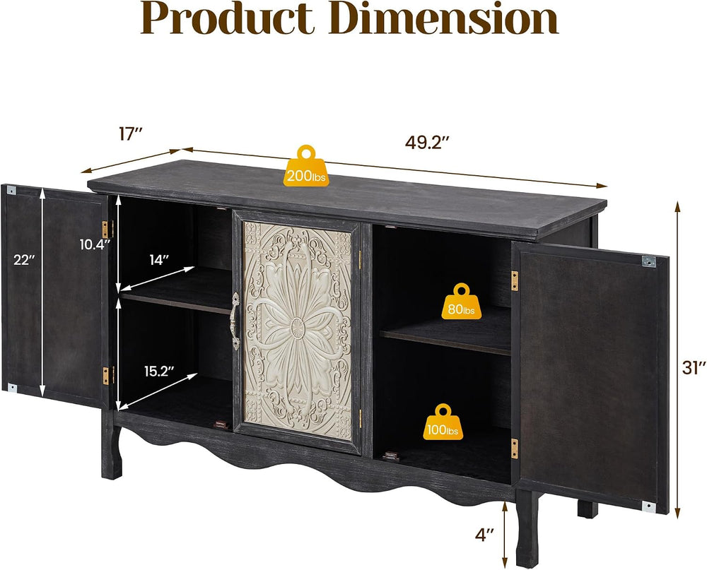 FansaFurn Buffet Sideboard with Storage Set of 2, 31'' Farmhouse Side...