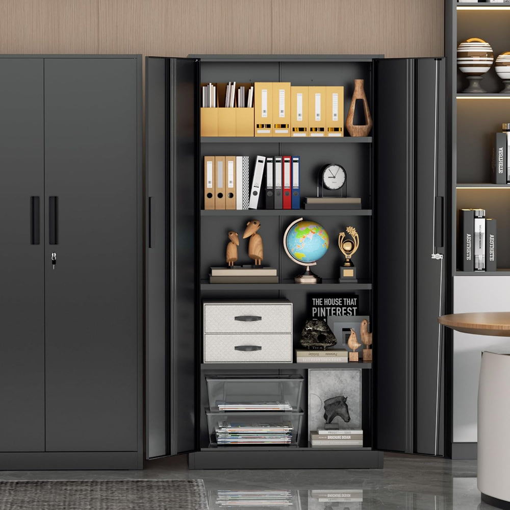 Incbruce 72” Metal Storage Cabinet, Garage Cabinets and Storage System with D...