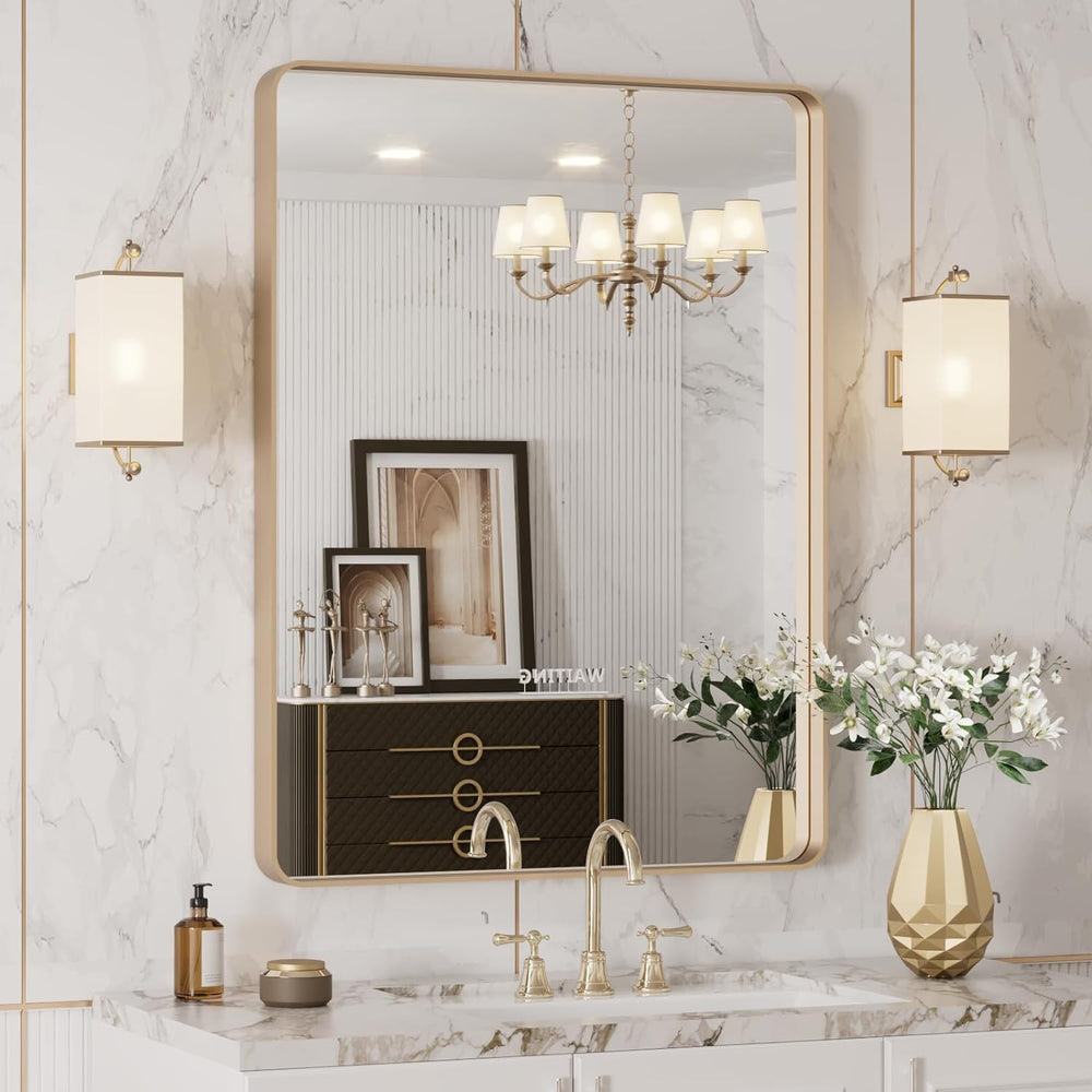 LOAAO 20"X30" Gold Bathroom Mirror
