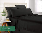 Twin Sheets by Pure Bamboo, Genuine 100% Organic Viscose Derived from Bamboo Bed Sheet Set, Luxuriously Soft & Cooling, Double Stitching, Lifetime Quality Promise (Twin, Black)
